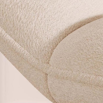 Contemporary Nordic Four-Leaf Clover Shape Chenille Plywood Rotatable Vanity Stool Backless For Bedroom