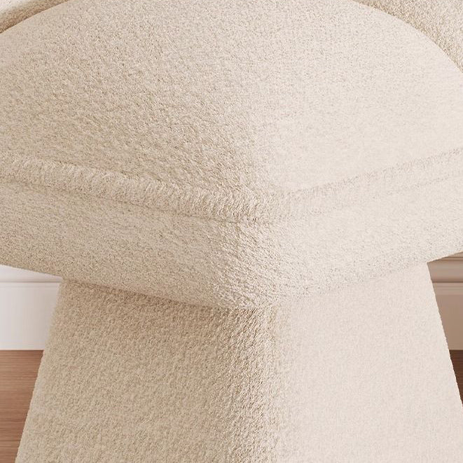 Contemporary Nordic Four-Leaf Clover Shape Chenille Plywood Rotatable Vanity Stool Backless For Bedroom