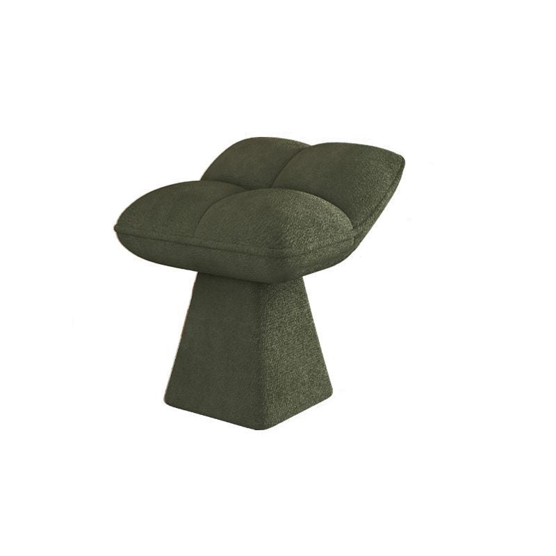 Contemporary Nordic Four-Leaf Clover Shape Chenille Plywood Rotatable Vanity Stool Backless For Bedroom