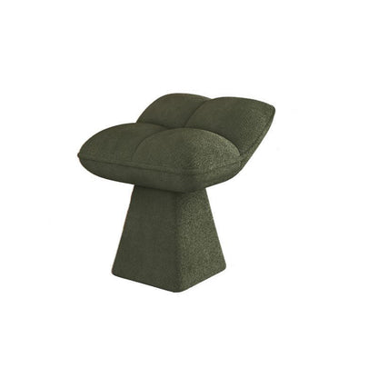 Contemporary Nordic Four-Leaf Clover Shape Chenille Plywood Rotatable Vanity Stool Backless For Bedroom