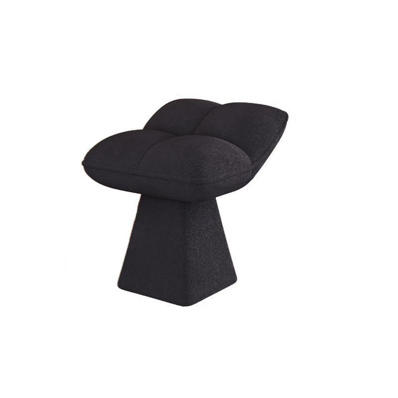 Contemporary Nordic Four-Leaf Clover Shape Chenille Plywood Rotatable Vanity Stool Backless For Bedroom