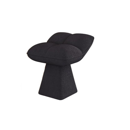 Contemporary Nordic Four-Leaf Clover Shape Chenille Plywood Rotatable Vanity Stool Backless For Bedroom
