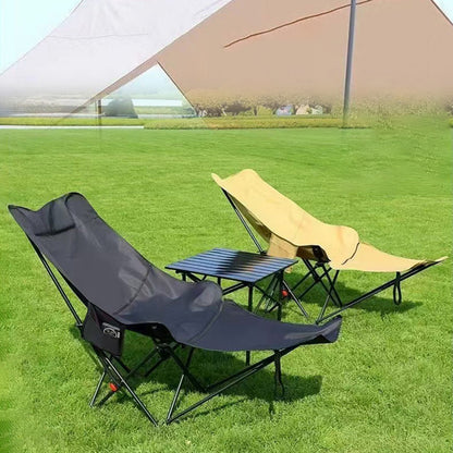 Contemporary Industrial Oxford Fabric Carbon Steel Foldable Camping Chair Backrest Footrest For Outdoor Patio