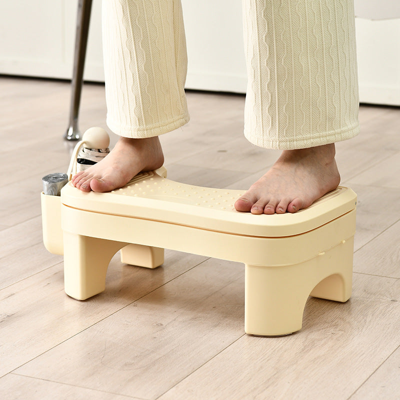Modern Minimalist Trapezoidal ABS Height Adjustable Footstool 1-Storage Backless For Entryway