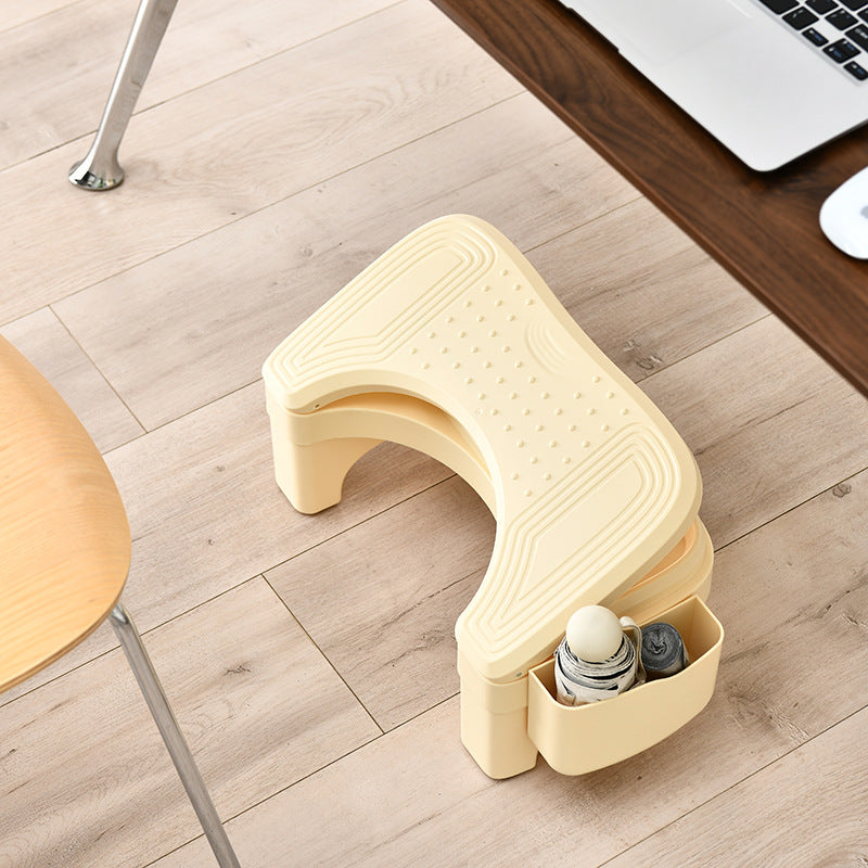 Modern Minimalist Trapezoidal ABS Height Adjustable Footstool 1-Storage Backless For Entryway