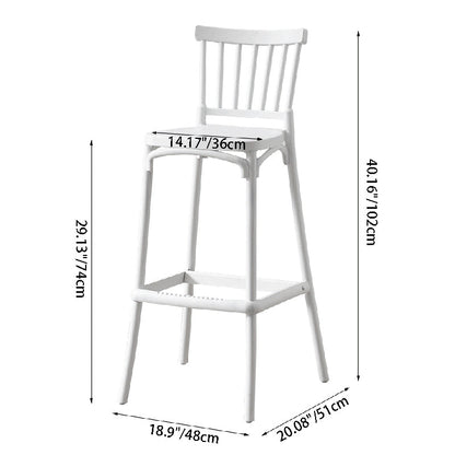 Modern Minimalist Square Line PP Bar Stool Backrest For Dining Room & Kitchen