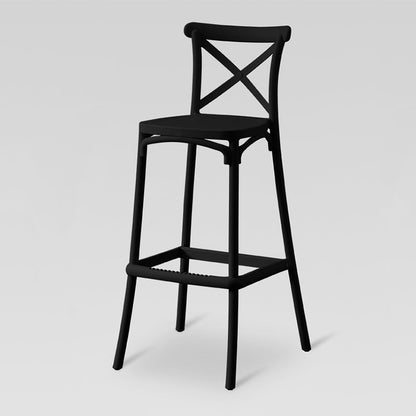 Modern Minimalist Square X Design PP Bar Stool Backrest For Dining Room & Kitchen