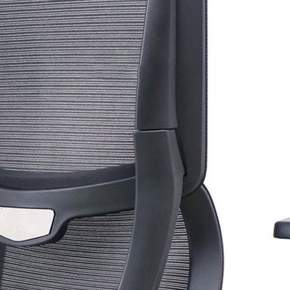 Modern Minimalist Ergonomic Rolling Desk Chair Nylon & PP with Fabric Mesh Height Adjustable Swivel Design Armrest Headrest for Home Office