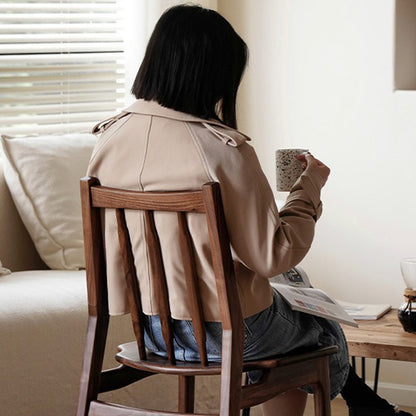 Contemporary Nordic Square-Cornered Solid Wood Dining Chair Backrest For Dining Room