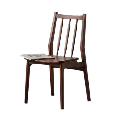 Contemporary Nordic Square-Cornered Solid Wood Dining Chair Backrest For Dining Room