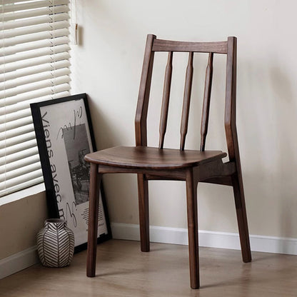 Contemporary Nordic Square-Cornered Solid Wood Dining Chair Backrest For Dining Room