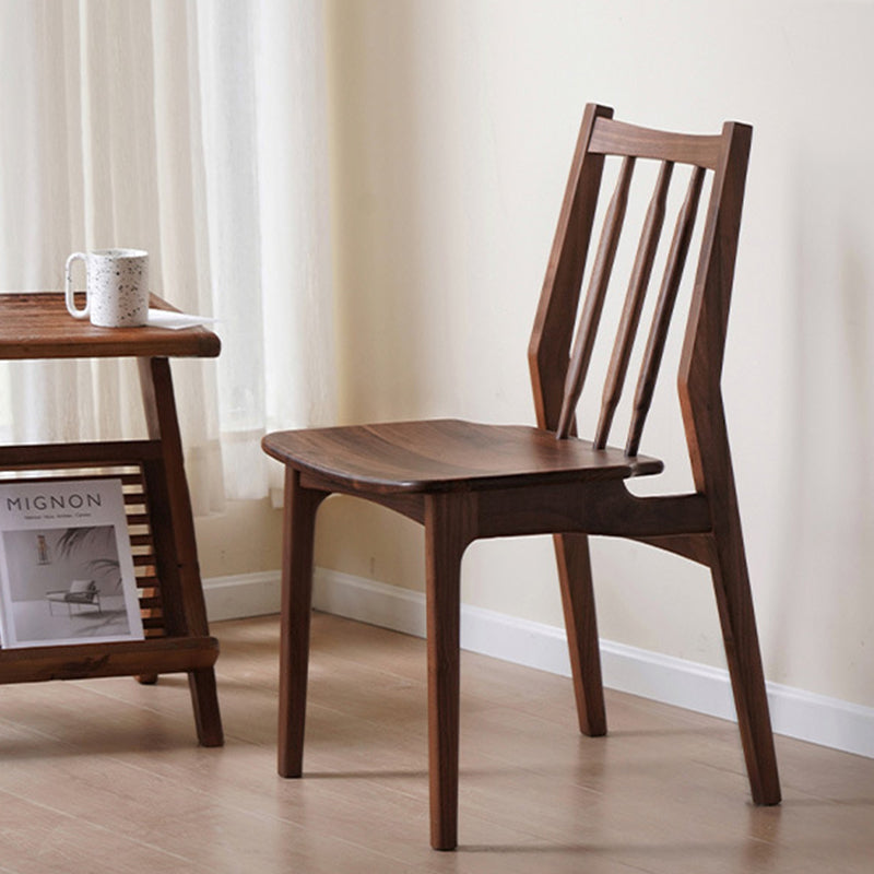 Contemporary Nordic Square-Cornered Solid Wood Dining Chair Backrest For Dining Room