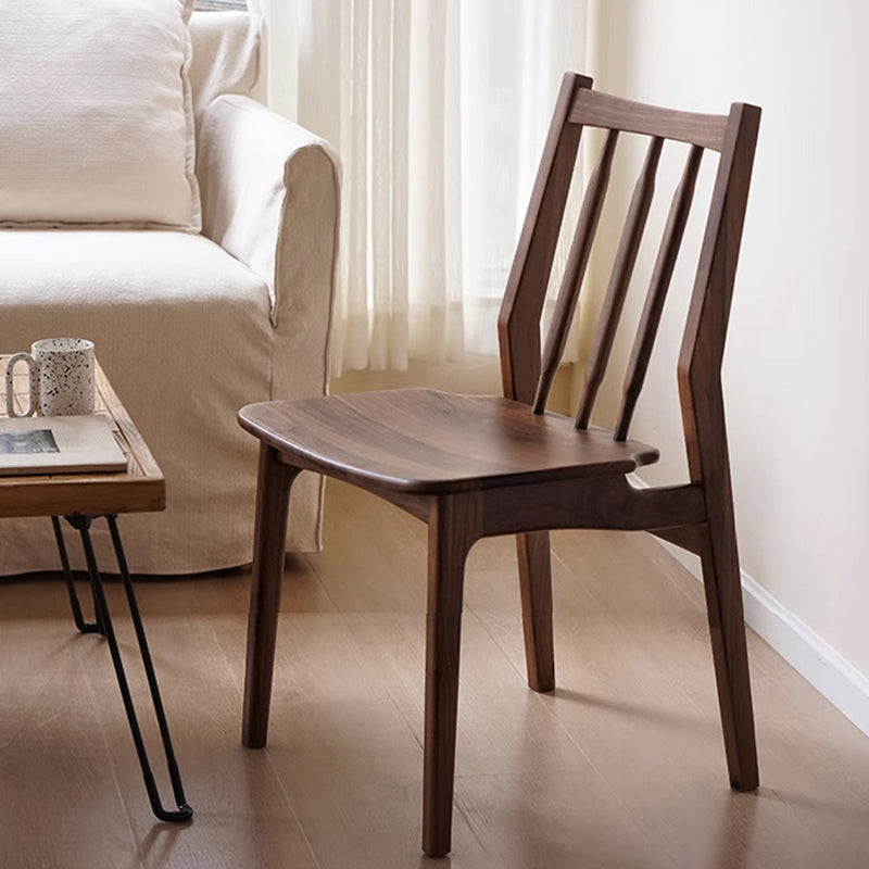 Contemporary Nordic Square-Cornered Solid Wood Dining Chair Backrest For Dining Room