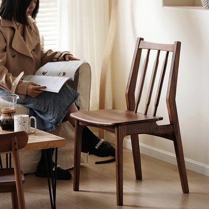 Contemporary Nordic Square-Cornered Solid Wood Dining Chair Backrest For Dining Room