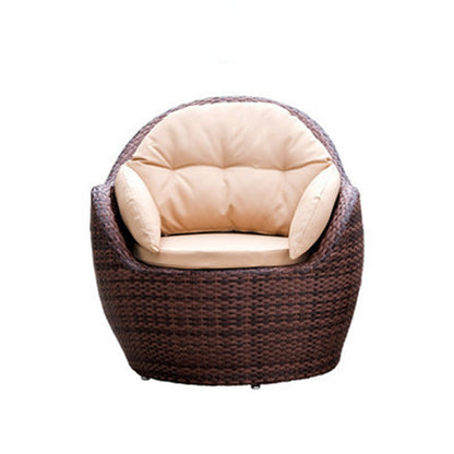 Modern Minimalist Round Sponge PE Rattan Weaving Sofa Backrest Armrest For Outdoor Patios