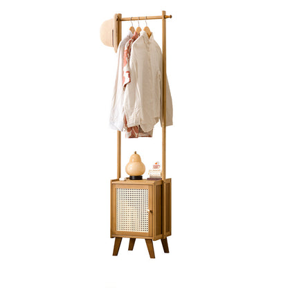 Contemporary Scandinavian Rectangular MDF Bamboo Hall Tree 1-Cabinet For Bedroom