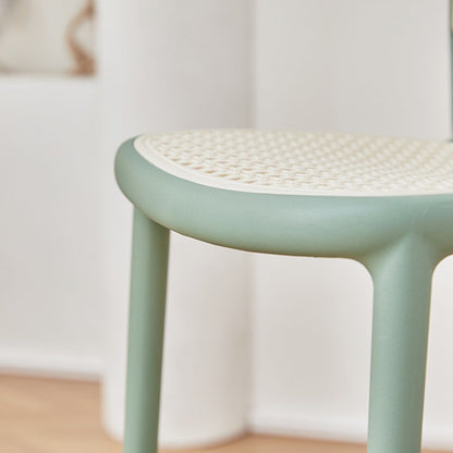 Modern Minimalist Rectangular PP Rattan Weaving Bar Stool Backrest Footrest For Dining Room