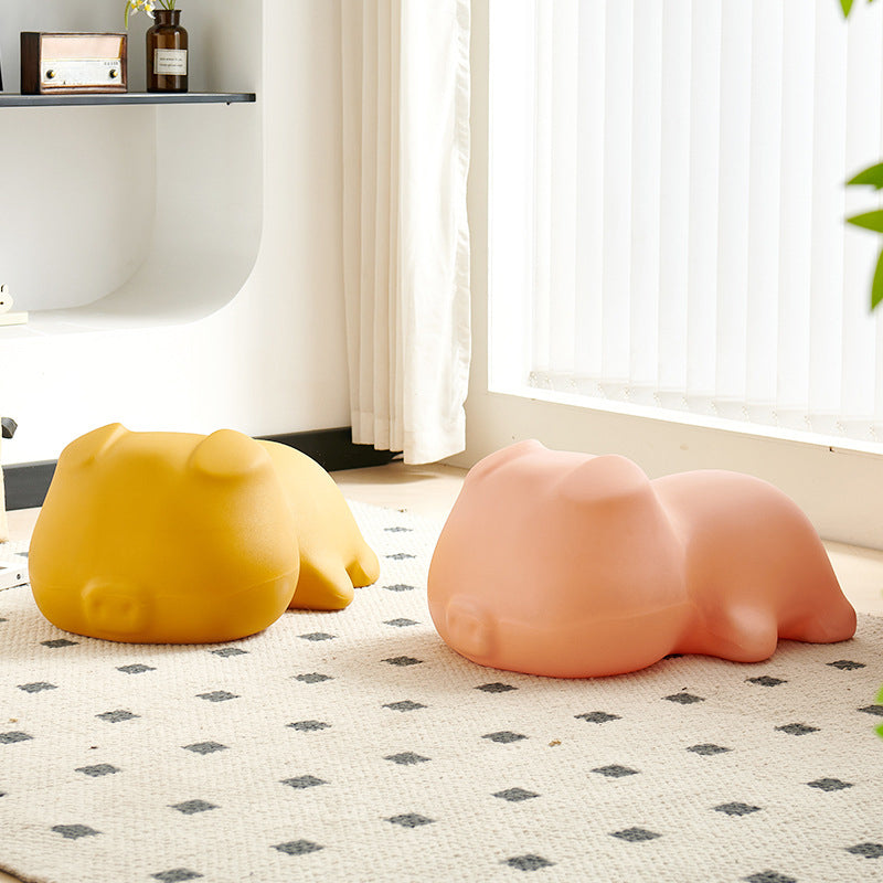 Contemporary Creative Piggy Design PE Footstool Backless For Living Room & Entryway