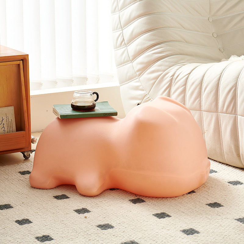 Contemporary Creative Piggy Design PE Footstool Backless For Living Room & Entryway