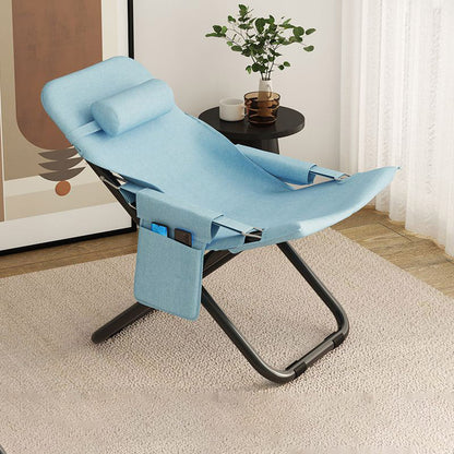 Modern Minimalist Oxford Fabric & Iron Rectangular Foldable Adjustable Accent Chair For Living Room