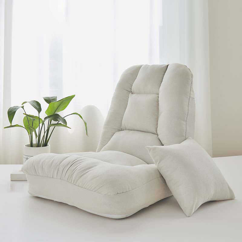 Modern Minimalist Iron PP Cotton Fabric Rectangular Accent Chair With Adjustable Backrest & Removable Washable Cover For Living Room & Bedroom