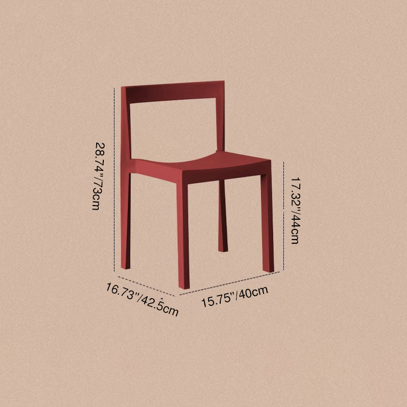 Modern Minimalist PP Rectangular Dining Chair With Backrest For Dining Room