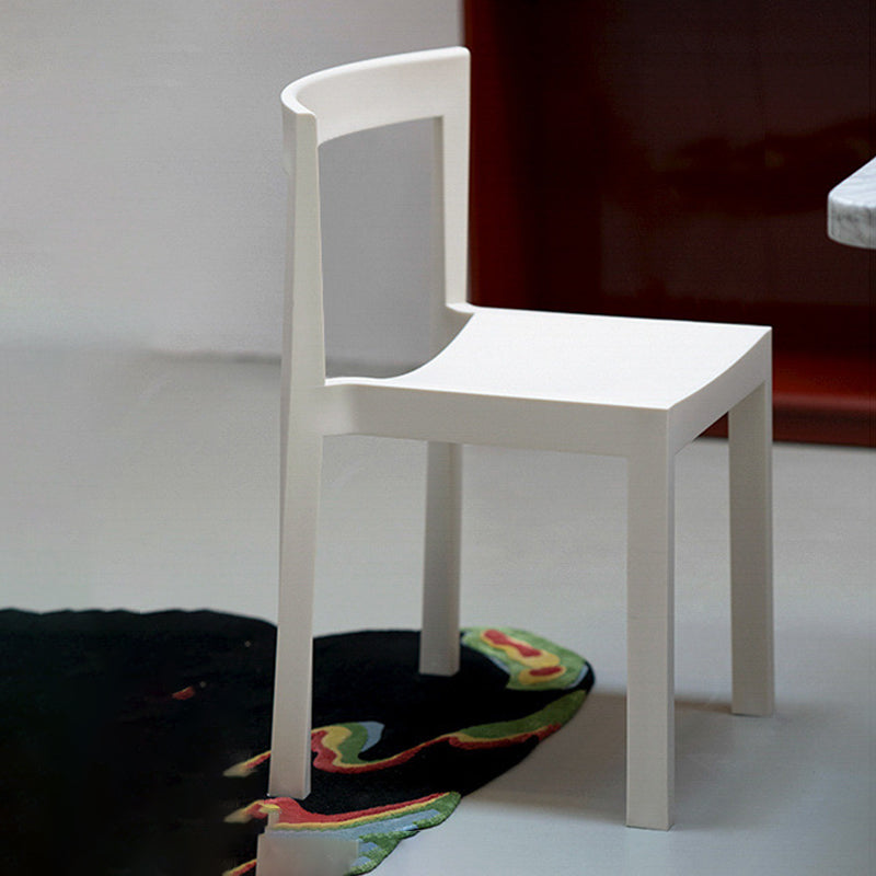 Modern Minimalist PP Rectangular Dining Chair With Backrest For Dining Room