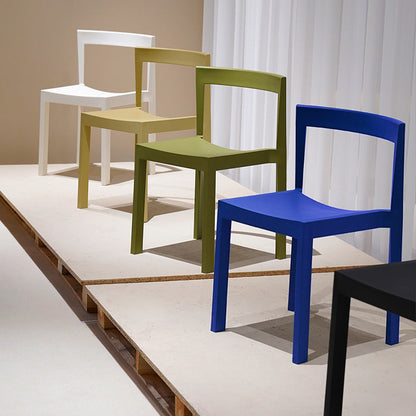 Modern Minimalist PP Rectangular Dining Chair With Backrest For Dining Room