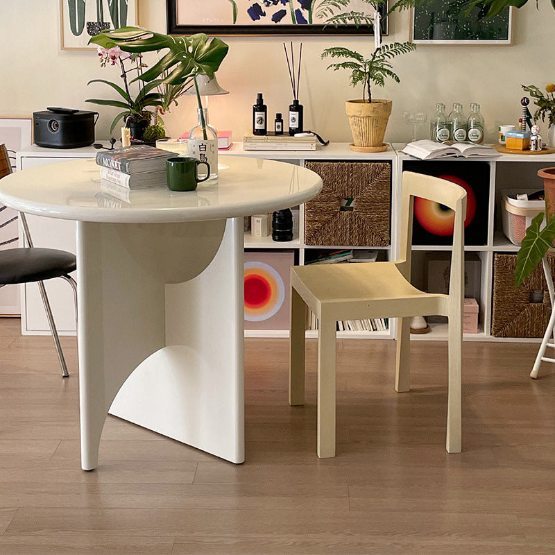 Modern Minimalist PP Rectangular Dining Chair With Backrest For Dining Room