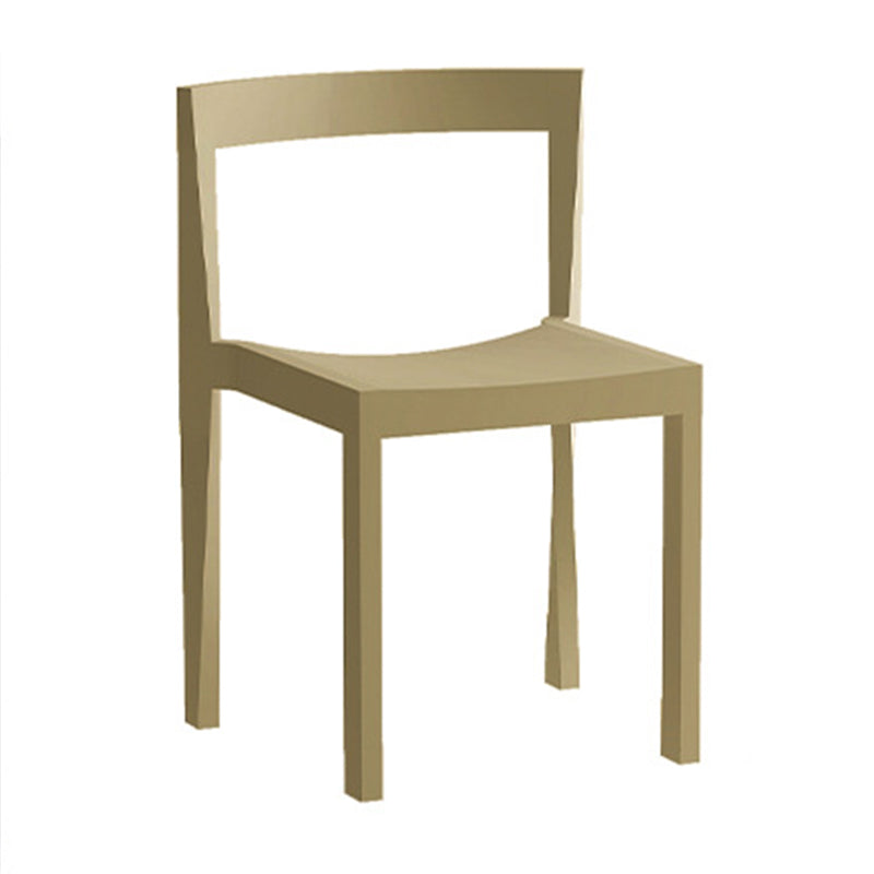 Modern Minimalist PP Rectangular Dining Chair With Backrest For Dining Room