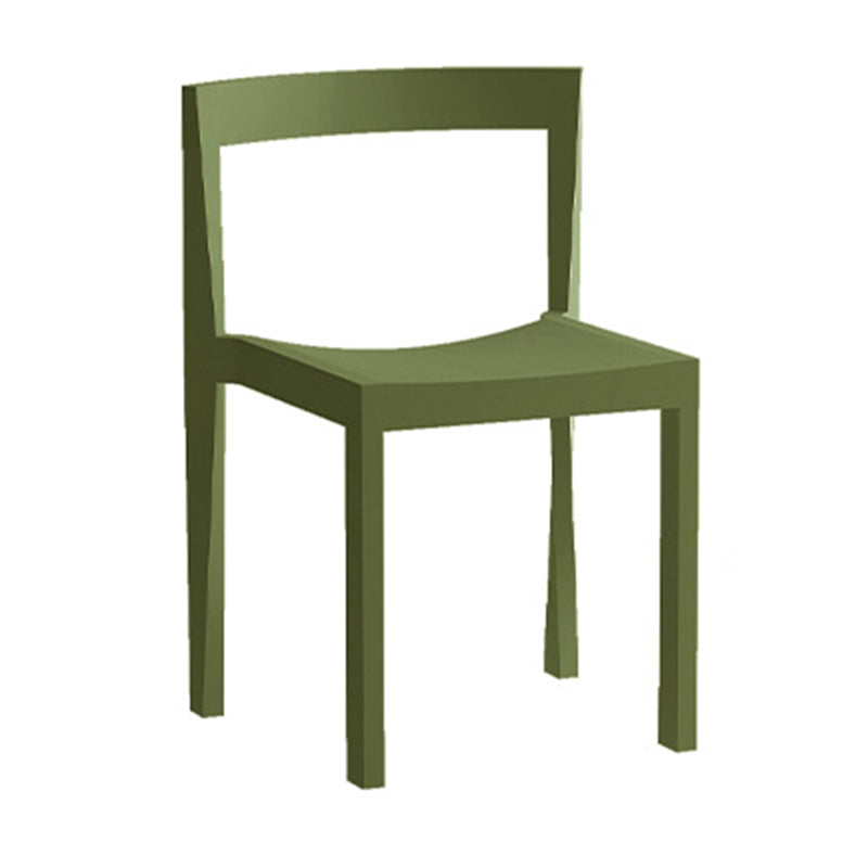 Modern Minimalist PP Rectangular Dining Chair With Backrest For Dining Room