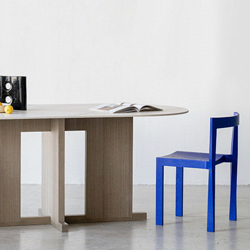 Modern Minimalist PP Rectangular Dining Chair With Backrest For Dining Room