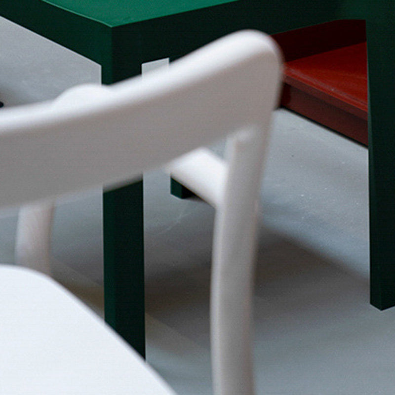 Modern Minimalist PP Rectangular Dining Chair With Backrest For Dining Room