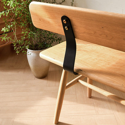 Modern Minimalist Solid Wood Rectangular Bench With Backrest For Dining Room & Bedroom & Living Room