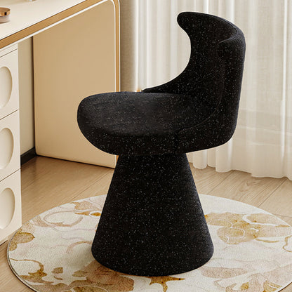 Modern Minimalist Plywood Scratch-resistant Leather Chenille Velvet Upholstered Vanity Stool With Wraparound Back & Swivel For Bedroom