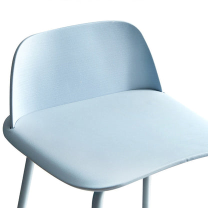Modern Minimalist PP & Carbon Steel Rectangular Bar Stool With Backrest And Footrest For Dining Room
