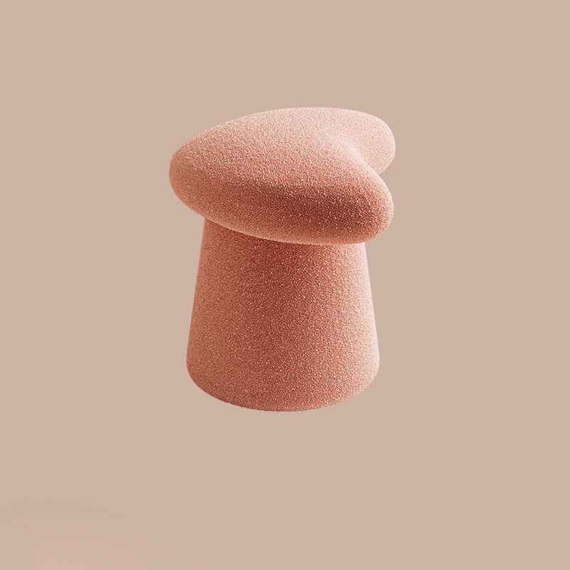 Modern Minimalist Solid Wood Plywood & Sherpa Fabric Whale-Tail Cushion Vanity Stool With Cylindrical Base For Bedroom