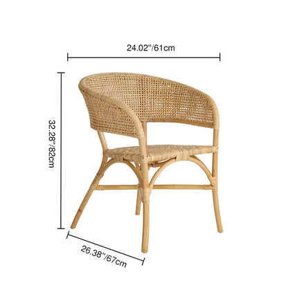 Contemporary Nordic Natural Rattan Weaving Dining Chair - Patio Chair For Dining Room & Outdoor