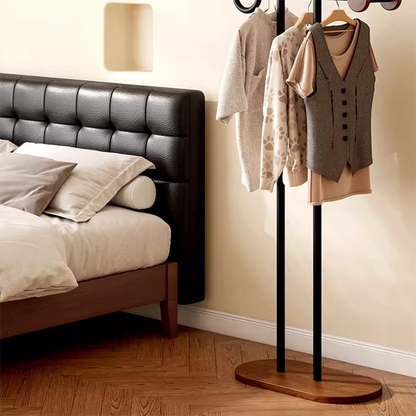 Contemporary Retro Carbon Steel & Engineered Wood Irregular Hall Tree Space-Saving For Bedroom