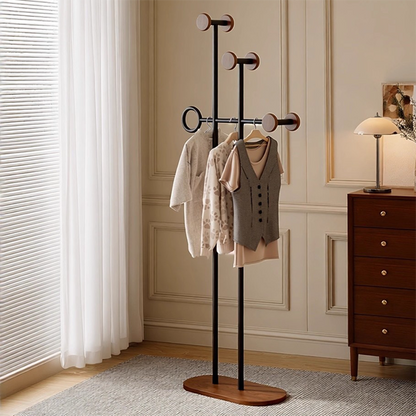 Contemporary Retro Carbon Steel & Engineered Wood Irregular Hall Tree Space-Saving For Bedroom