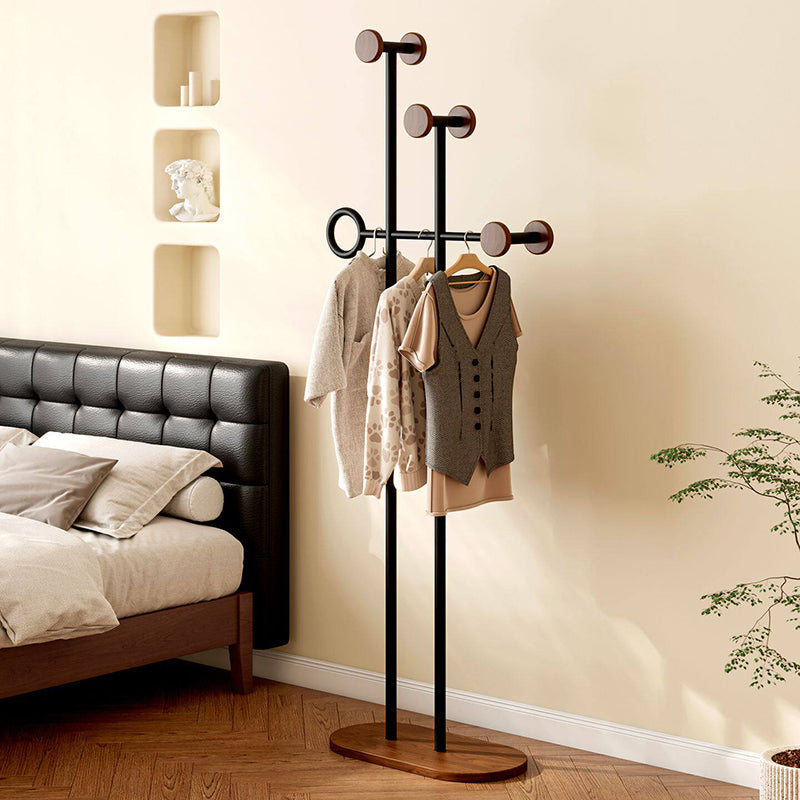 Contemporary Retro Carbon Steel & Engineered Wood Irregular Hall Tree Space-Saving For Bedroom