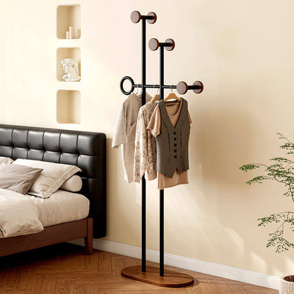 Contemporary Retro Carbon Steel & Engineered Wood Irregular Hall Tree Space-Saving For Bedroom
