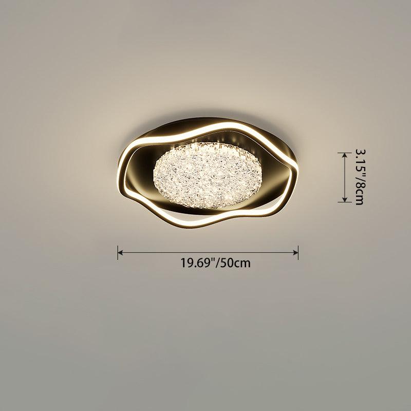 Modern Luxury Iron Aluminum Alloy Acrylic Aluminum Resin Petal LED Flush Mount Ceiling Light For Living Room Bedroom