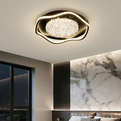 Modern Luxury Iron Aluminum Alloy Acrylic Aluminum Resin Petal LED Flush Mount Ceiling Light For Living Room Bedroom
