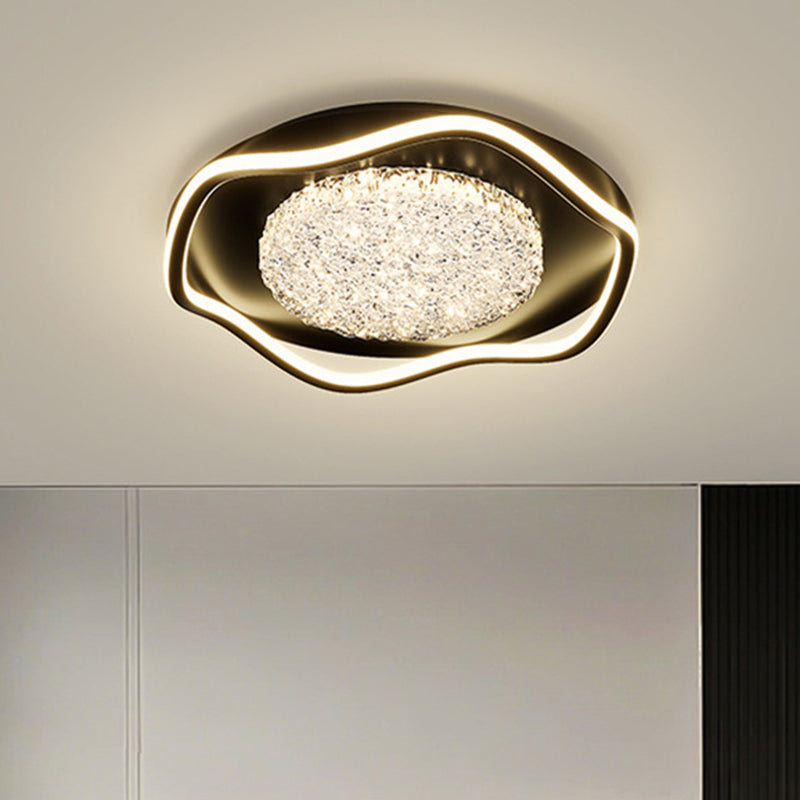 Modern Luxury Iron Aluminum Alloy Acrylic Aluminum Resin Petal LED Flush Mount Ceiling Light For Living Room Bedroom