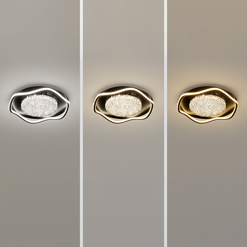 Modern Luxury Iron Aluminum Alloy Acrylic Aluminum Resin Petal LED Flush Mount Ceiling Light For Living Room Bedroom