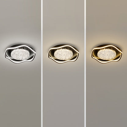 Modern Luxury Iron Aluminum Alloy Acrylic Aluminum Resin Petal LED Flush Mount Ceiling Light For Living Room Bedroom