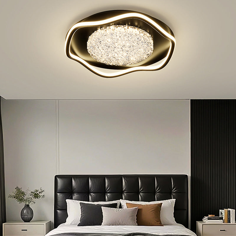 Modern Luxury Iron Aluminum Alloy Acrylic Aluminum Resin Petal LED Flush Mount Ceiling Light For Living Room Bedroom