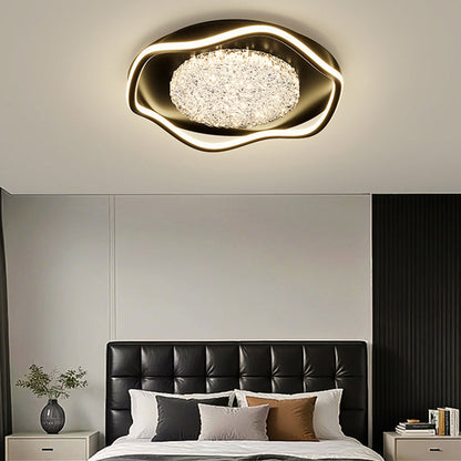 Modern Luxury Iron Aluminum Alloy Acrylic Aluminum Resin Petal LED Flush Mount Ceiling Light For Living Room Bedroom