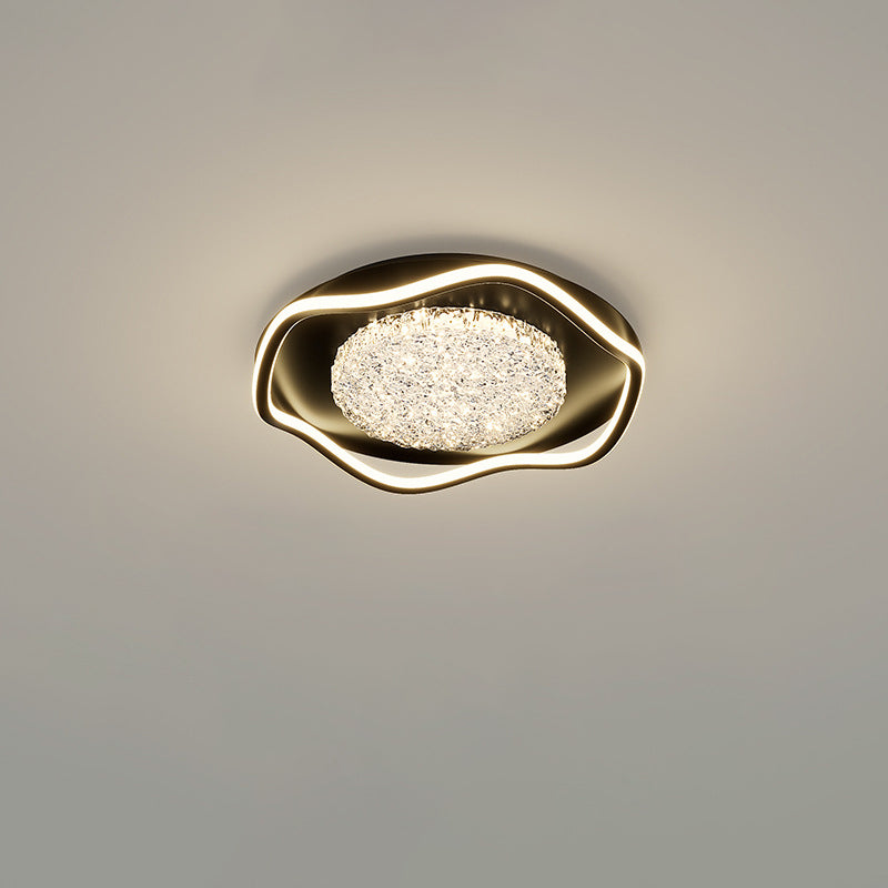 Modern Luxury Iron Aluminum Alloy Acrylic Aluminum Resin Petal LED Flush Mount Ceiling Light For Living Room Bedroom
